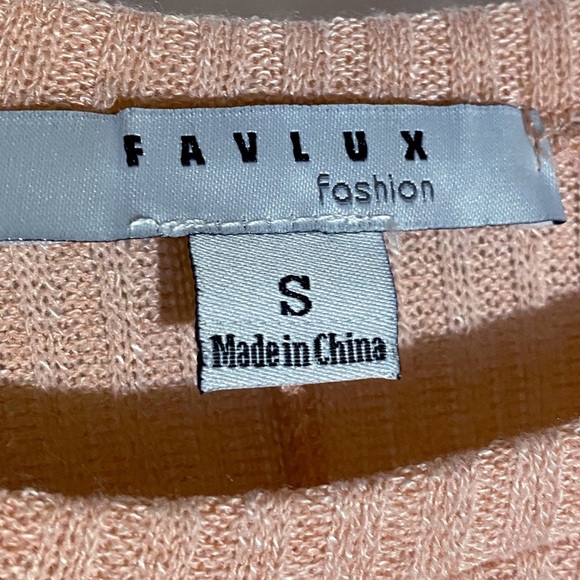 Favlux Fashion Blush Pink Cropped Sweater Size SM - Picture 5 of 7